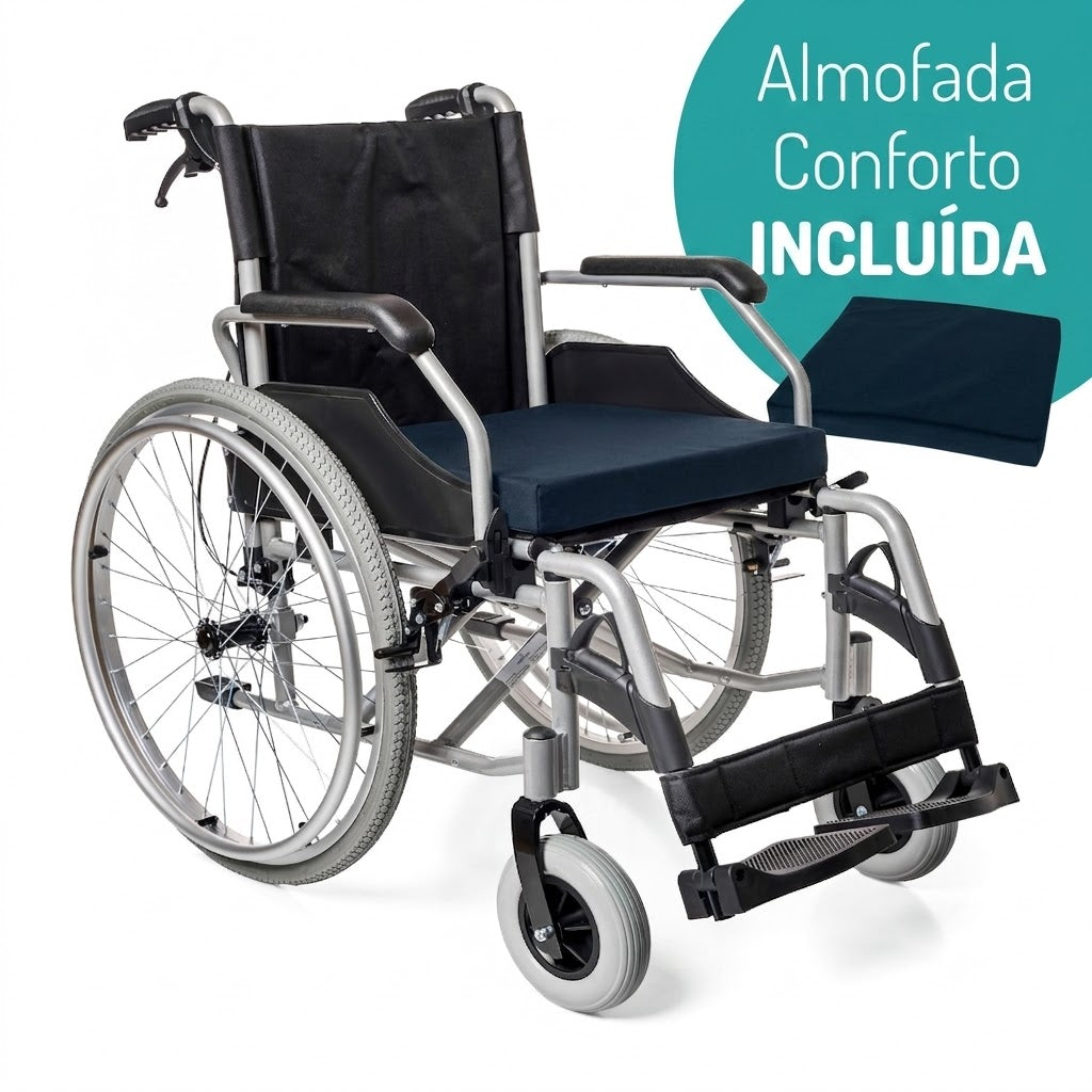 Cadeira de Rodas em Alumínio com Travão de Cuidador ARES