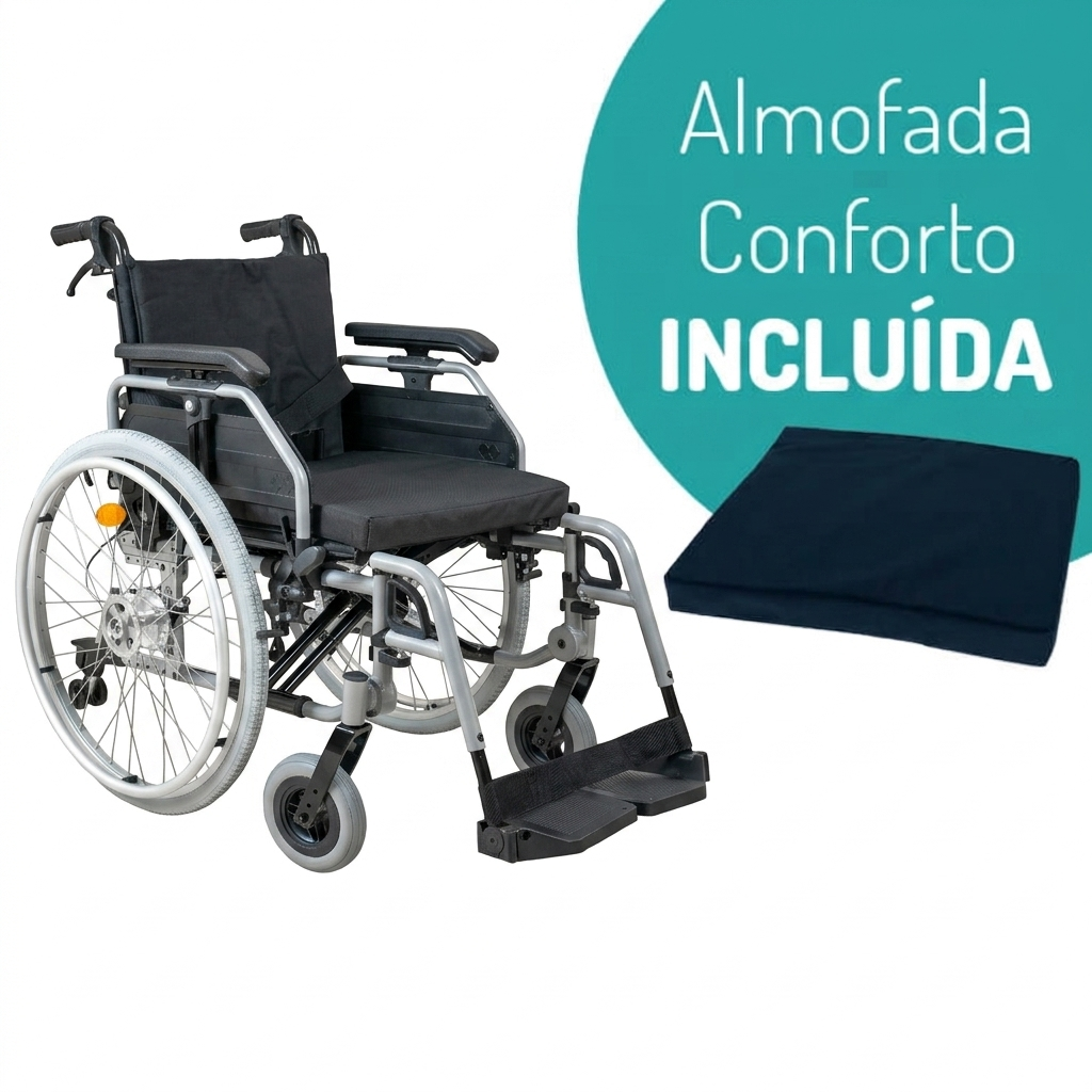 Cadeira de Rodas em Alumínio com Travão de Cuidador UN2014
