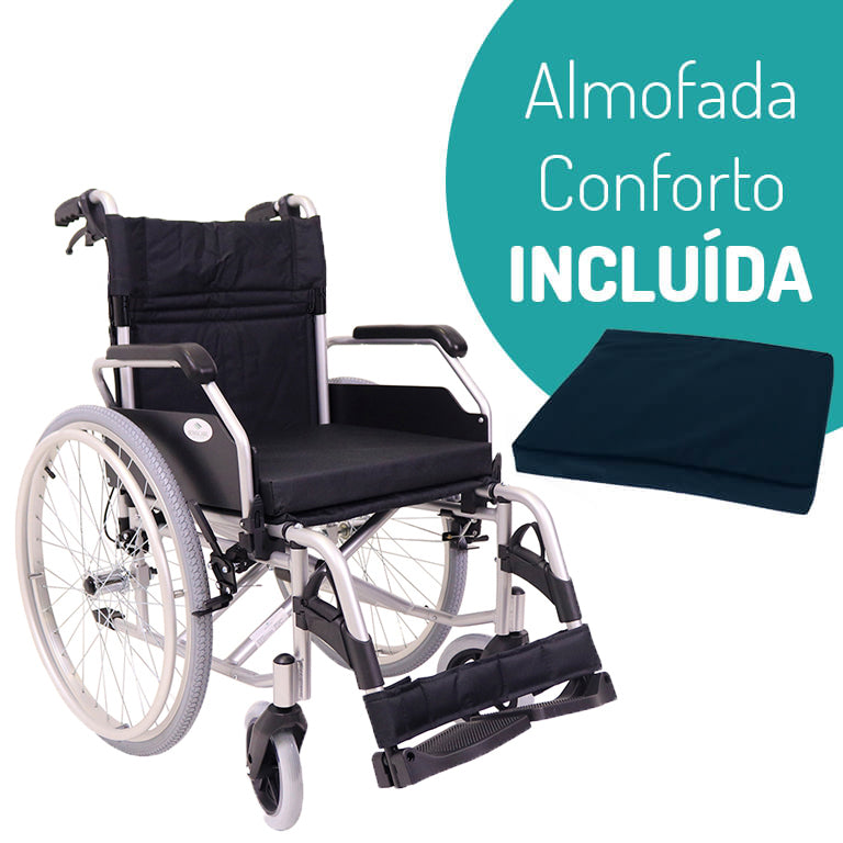 Cadeira de Rodas em Alumínio com Travão de Cuidador ARES