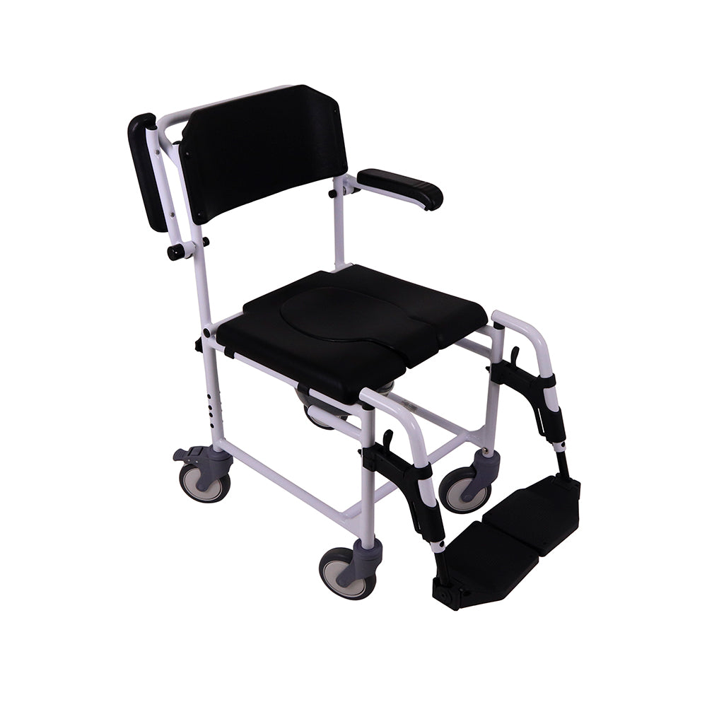 Cadeira de Banho e Sanitária com Rodas e Apoio de Pés UN4003