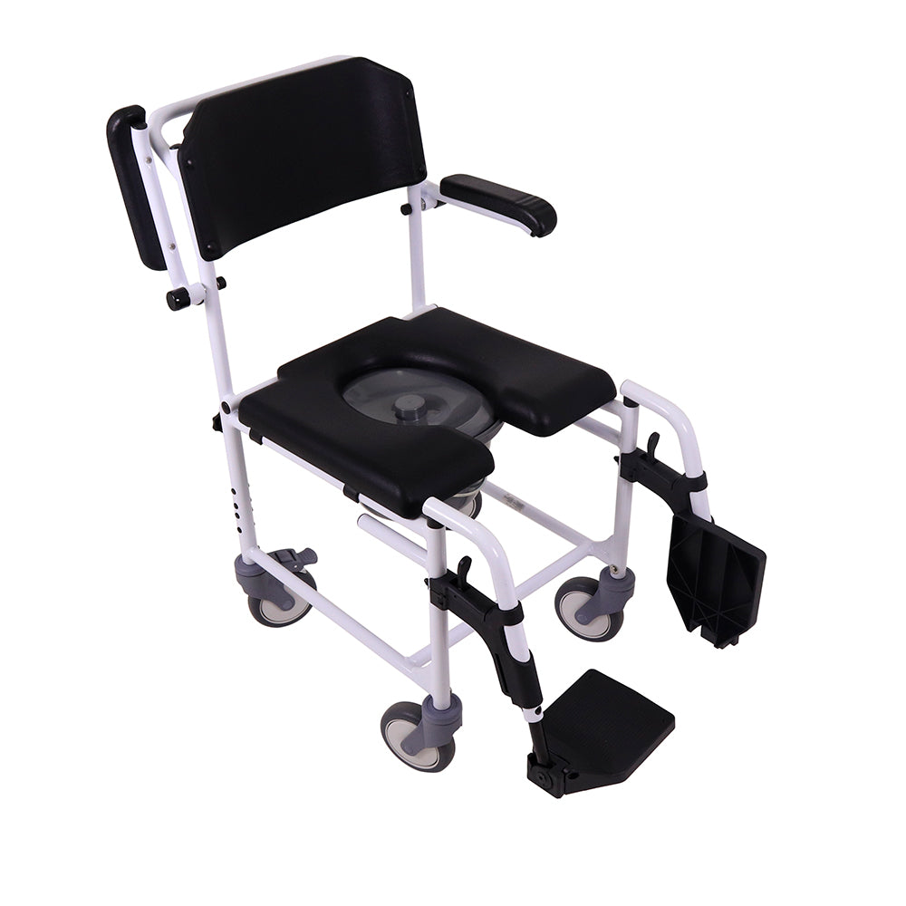Cadeira de Banho e Sanitária com Rodas e Apoio de Pés UN4003