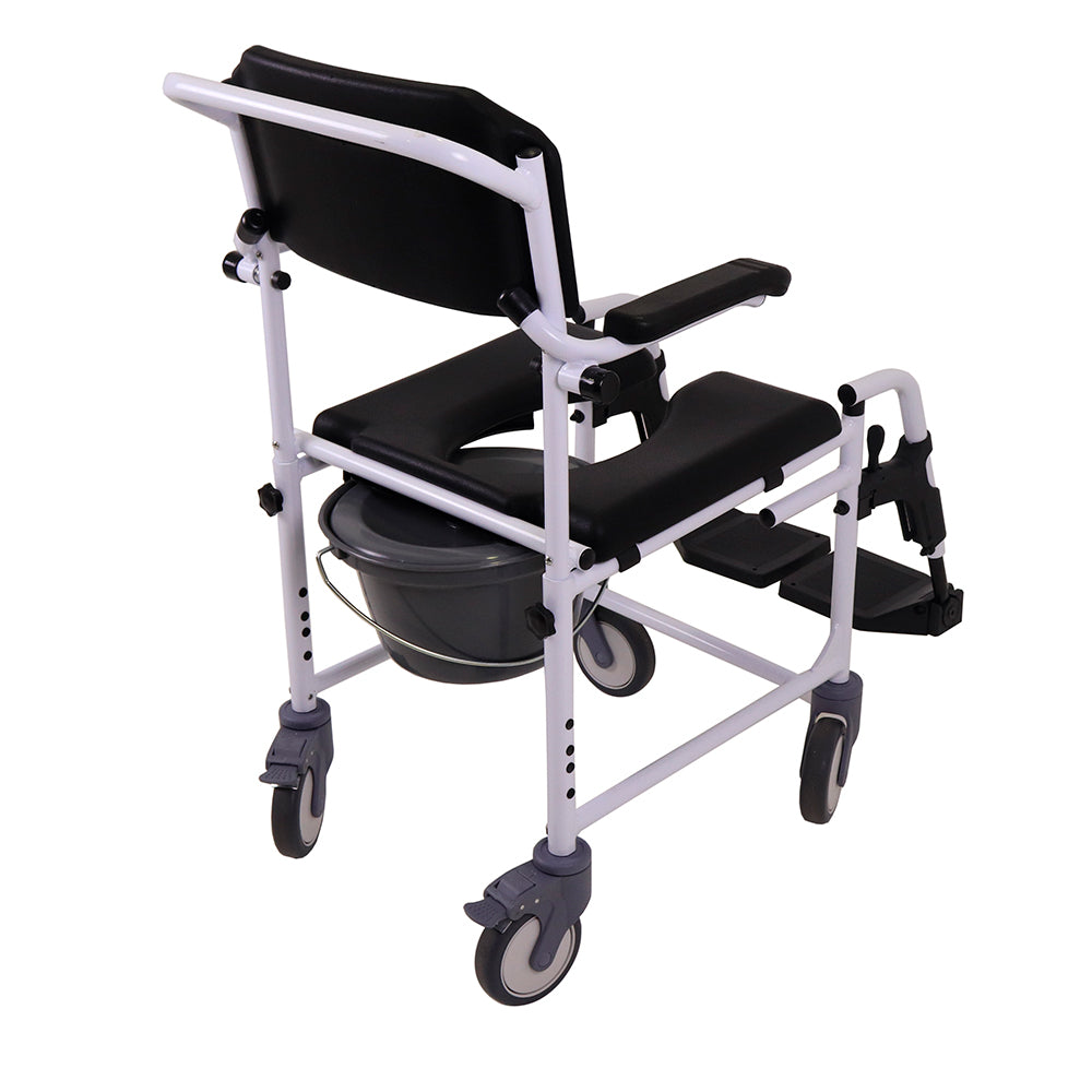 Cadeira de Banho e Sanitária com Rodas e Apoio de Pés UN4003