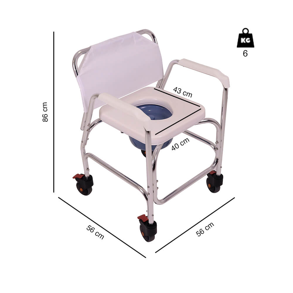 Cadeira de Banho e Sanitária com Rodas UN4020